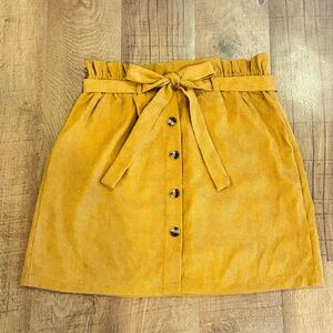 Tan Button-Front Skirt